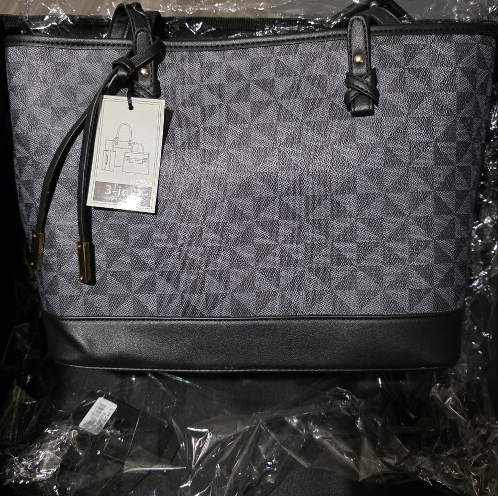 Stylish Geometric 3 in 1 Tote Bag